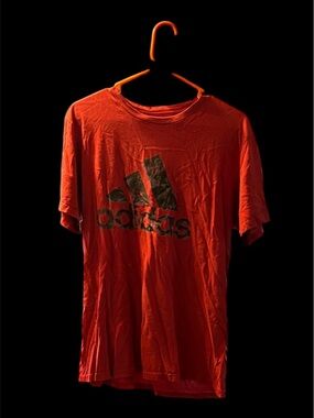 adidas Men's Orange Tee with Black Logo